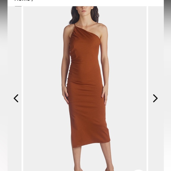 One Shoulder Side Ruched Dress - Picture 1 of 3